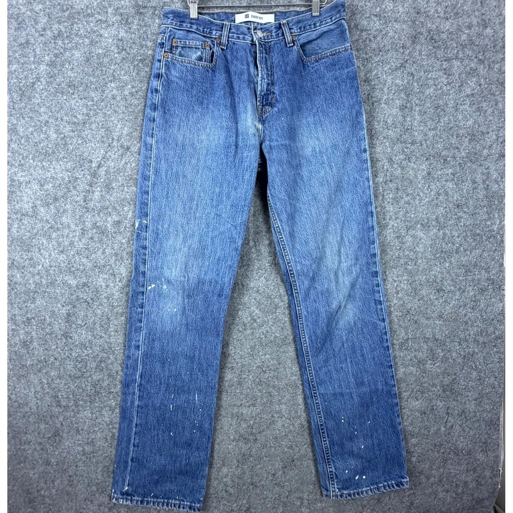 Gap Easy Fit Jeans Mens 33 Blue Denim Cotton 5-Pocket Straight Leg Streetwear